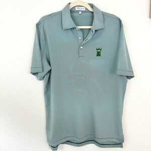 Peter Millar Light Blue Polo Shirt with Green Logo